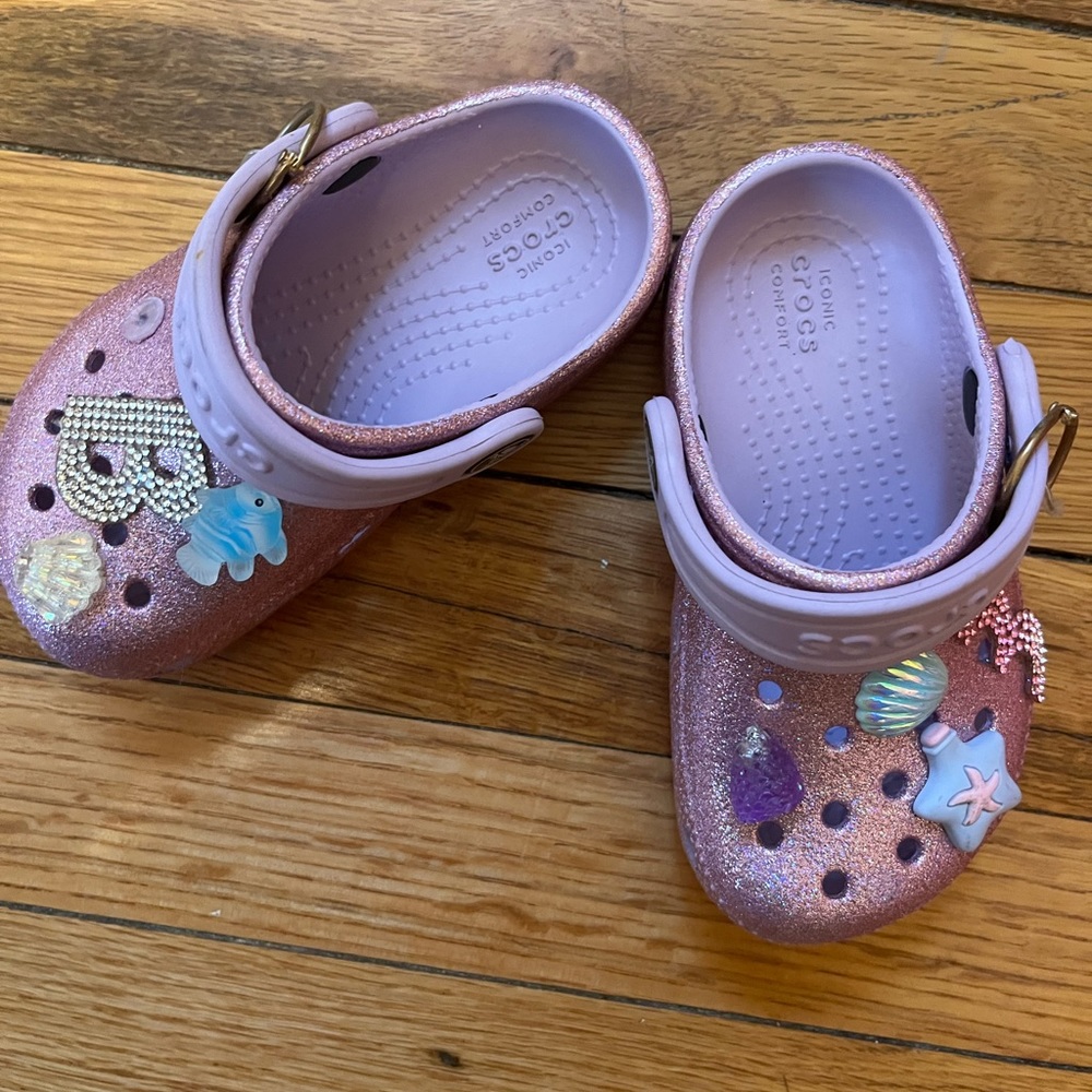 Mermaid themed Crocs - size 7c